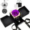 Gifts for Women Preserved Rose with Necklace (Purple) 3.74"D x 3.43"W x 4.13"H